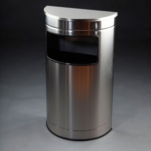 PAPELERA SEMICIRCULAR MEDIANA INOX TAPA 1